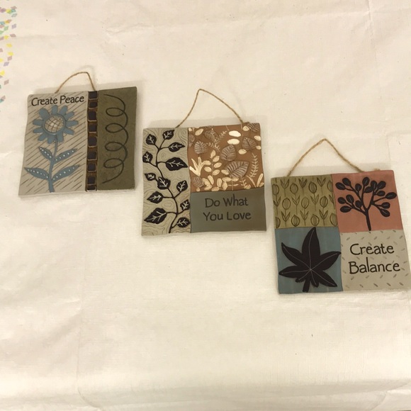 unbranded Other - Wall Art Decoration Tiles Create Peace, Do What you Love, Create Balance